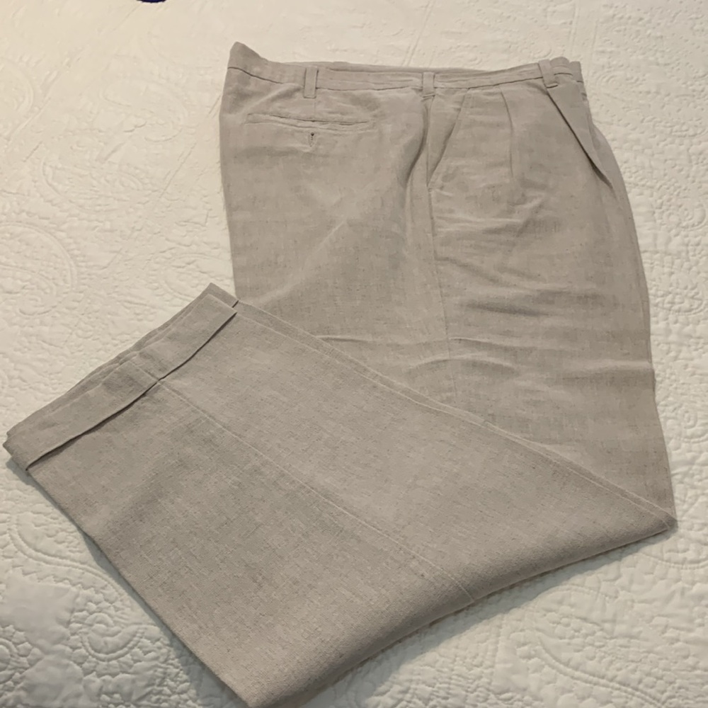 Cambridge Classics PreOwned Linen Cotton Blend Ivory/Bone Pant/Slacks Size 38/30